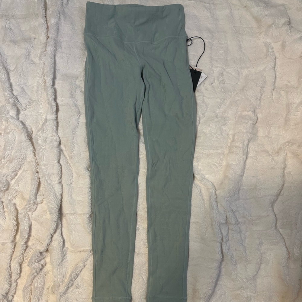 Mono B Size S Ankle Leggings for Women - Light Blue Stretch Knit
